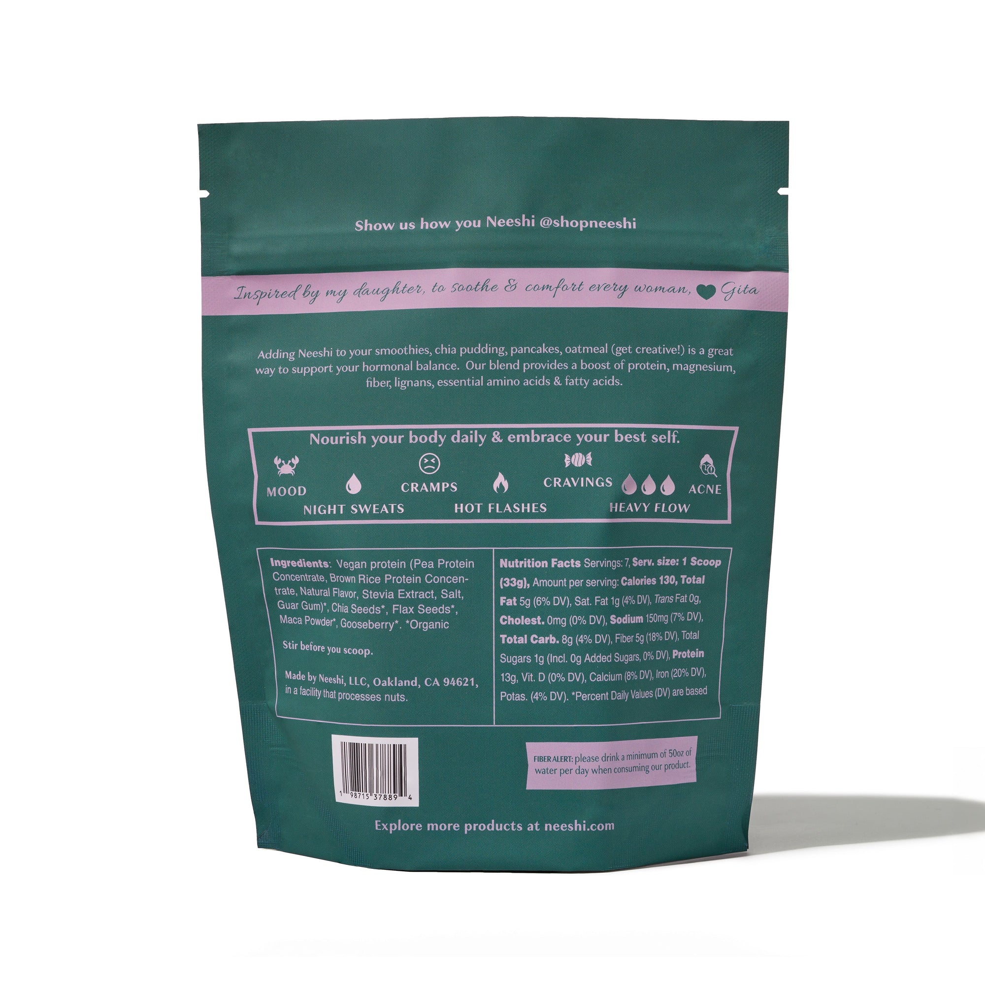 Back of package