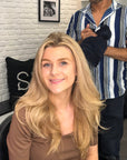 Blonde long hair sample size social